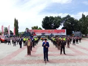 Peringatan hut bhayangkara polres malra ke 74