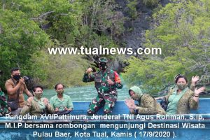 Pangdam pattimura kunjungi destinasi wisata pulau baer kota tual