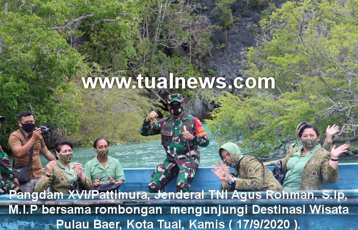 Pangdam pattimura kunjungi destinasi wisata pulau baer kota tual