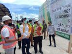 Pada kegiatan peluncuran dan peletakan batu pertama dak integrasi kota tual 2021 di pengeringan kiom, selasa ( 02/03/2021 ).