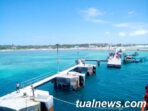 Tampak pelabuhan dermaga fery di kecamatan pulau tayando