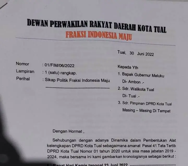 Laporan-fraksi-indonesia-maju-dprd-kota-tual-kepada-gubernur-maluku.