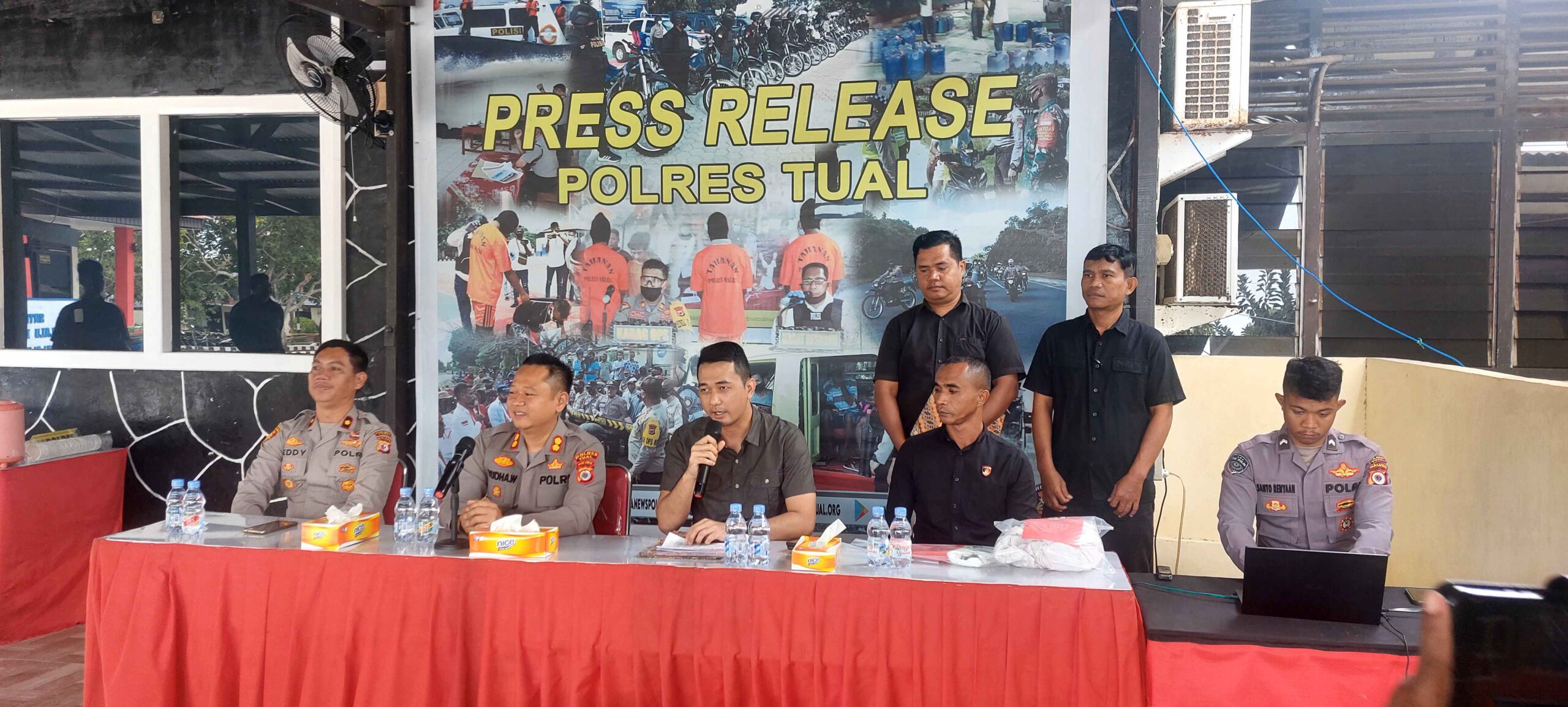 Press release polres tual bersama wartawan, selasa 26 september 2023 di mapolres tual