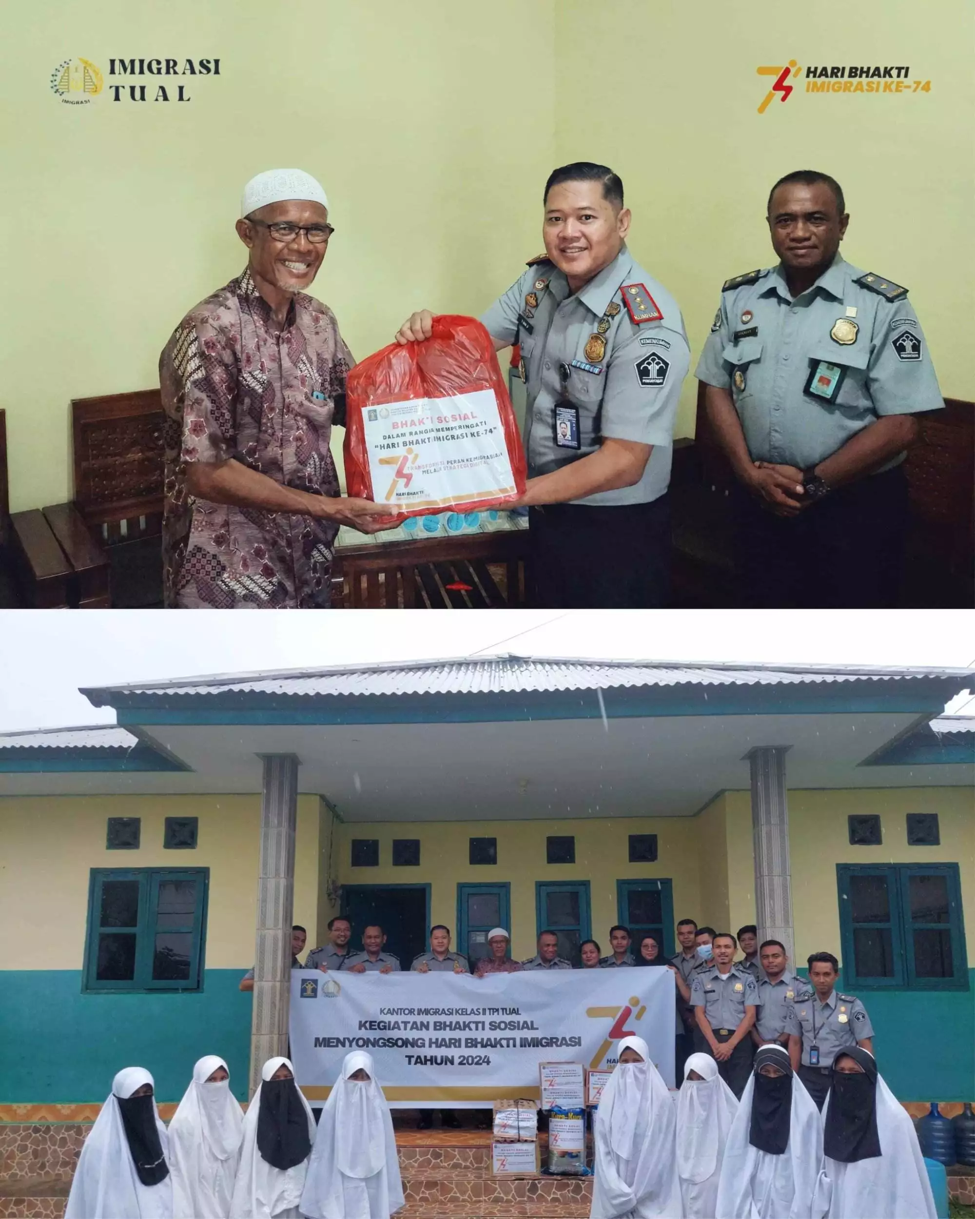 Kegiatan bhakti sosial kantor imigrasi kelas ii tual di pondok pesantren hidayatullah ohoitel, kota tual senin 22 januari 2024